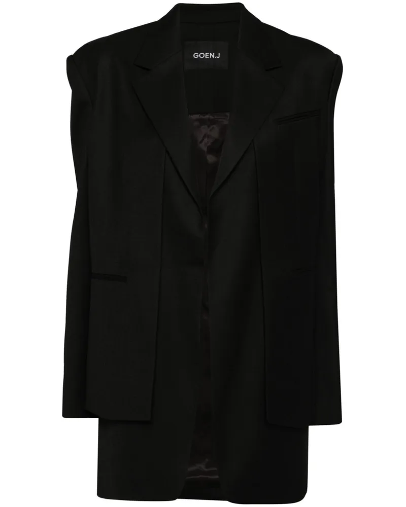 GOEN.J Sakko im Layering-Look - Schwarz Schwarz