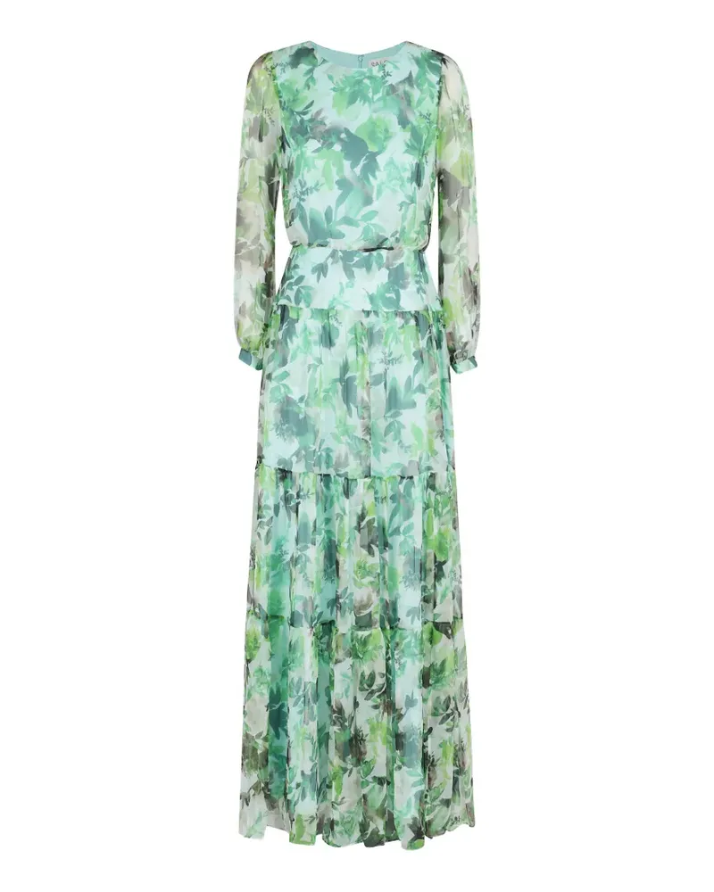 Saloni Isabel tiered floral maxi dress - Grün Grün