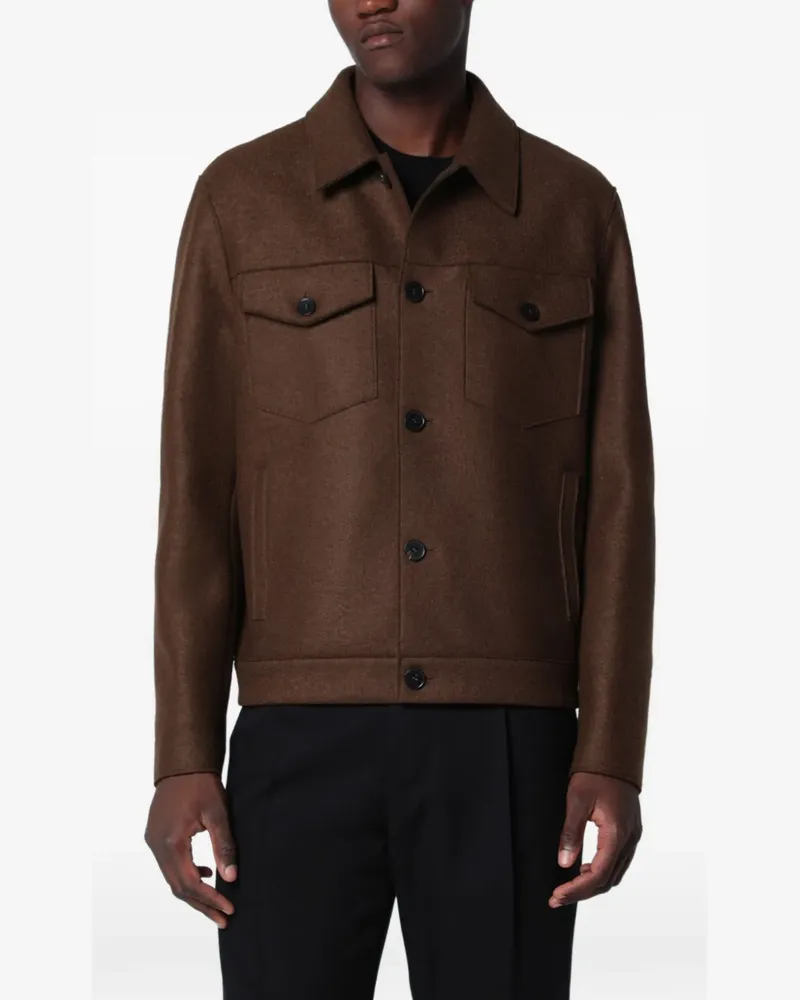 Harris Wharf London Westernjacke aus Schurwolle - Braun Braun