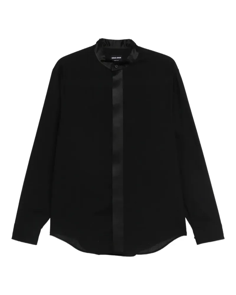Giorgio Armani band-collar shirt - Schwarz Schwarz