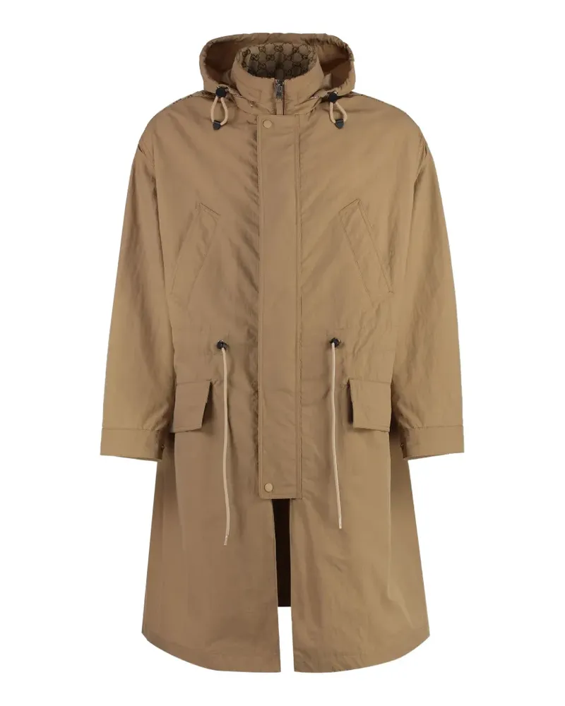 Gucci Kapuzenmantel mit gemustertem Detail - Nude Nude