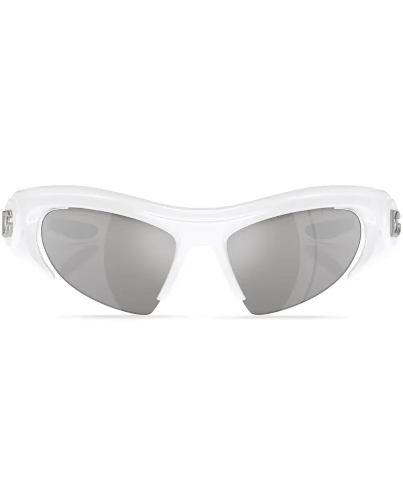 Dolce & Gabbana Sonnenbrille mit Shield-Gestell - Weiß Weiß