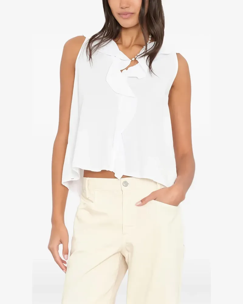 Xírena Gerüschte Casara Bluse - Weiß Weiß