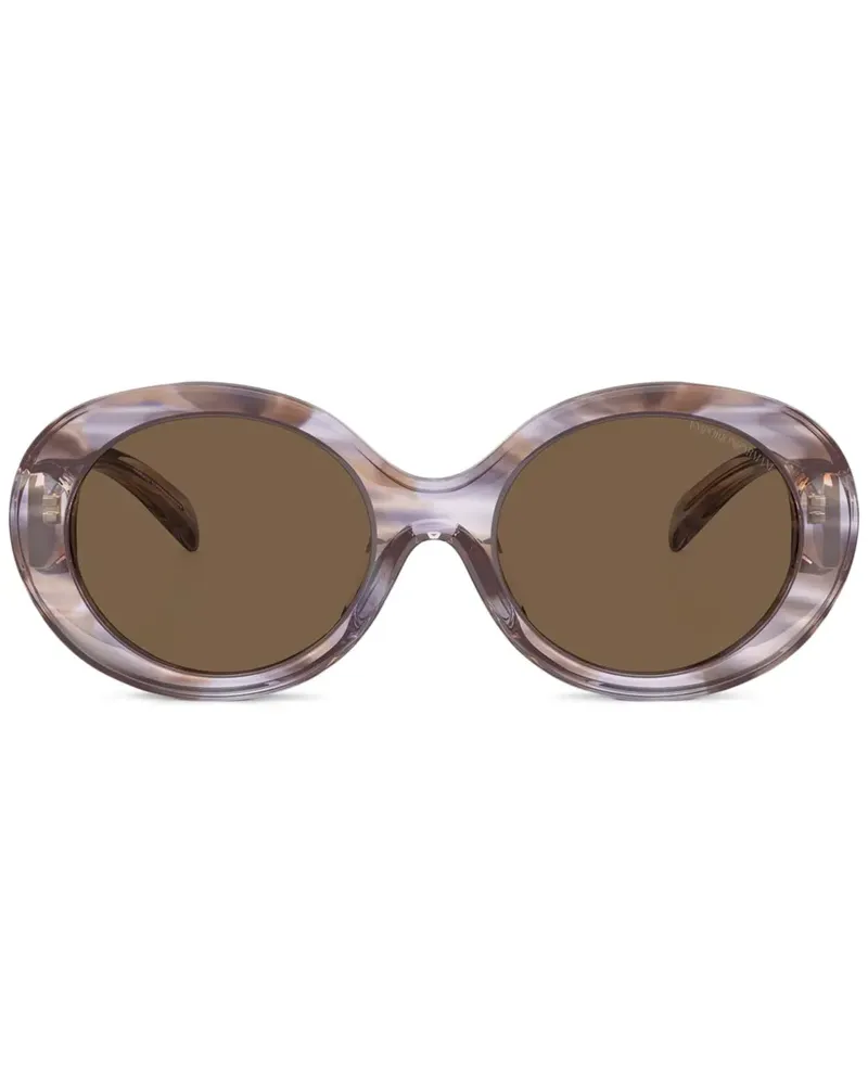 Emporio Armani Sonnenbrille mit rundem Gestell - Braun Braun
