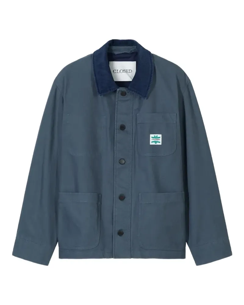 Closed Workwear corduroy-collar patch-pocket jacket - Blau Blau