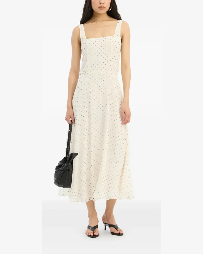 ROTATE Birger Christensen Ausgestelltes Chiffon-Midikleid - Nude Nude