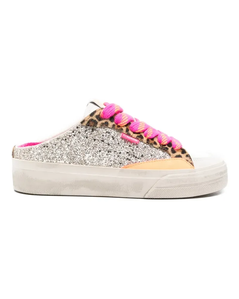 Crime glitter leopard-pattern slip-on sneakers - Grau Grau