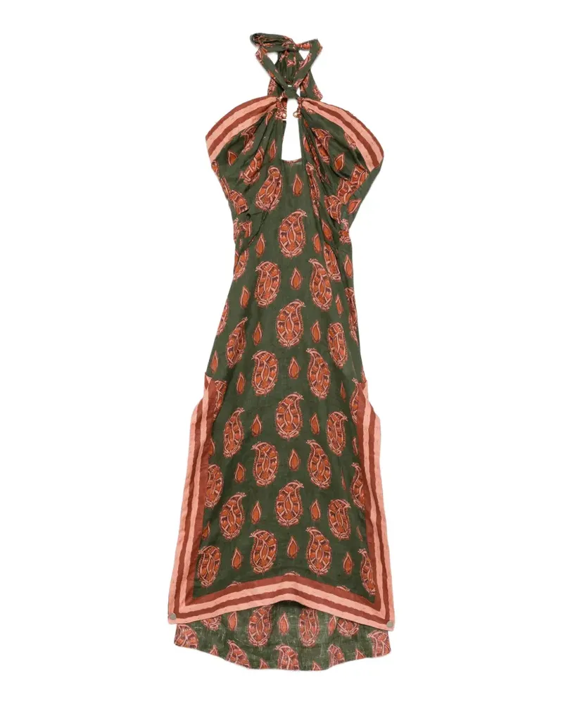 Johanna Ortiz Kleid mit Paisley-Print - Grün Grün