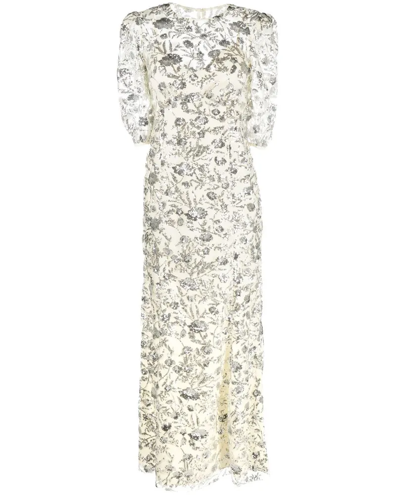 Self-Portrait Maxikleid mit Pailletten - Nude Nude