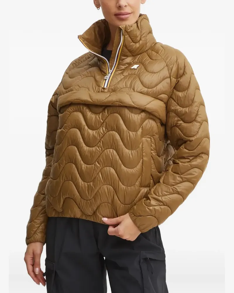 K-Way Wattierte Jacke mit Wellenmuster - Braun Braun