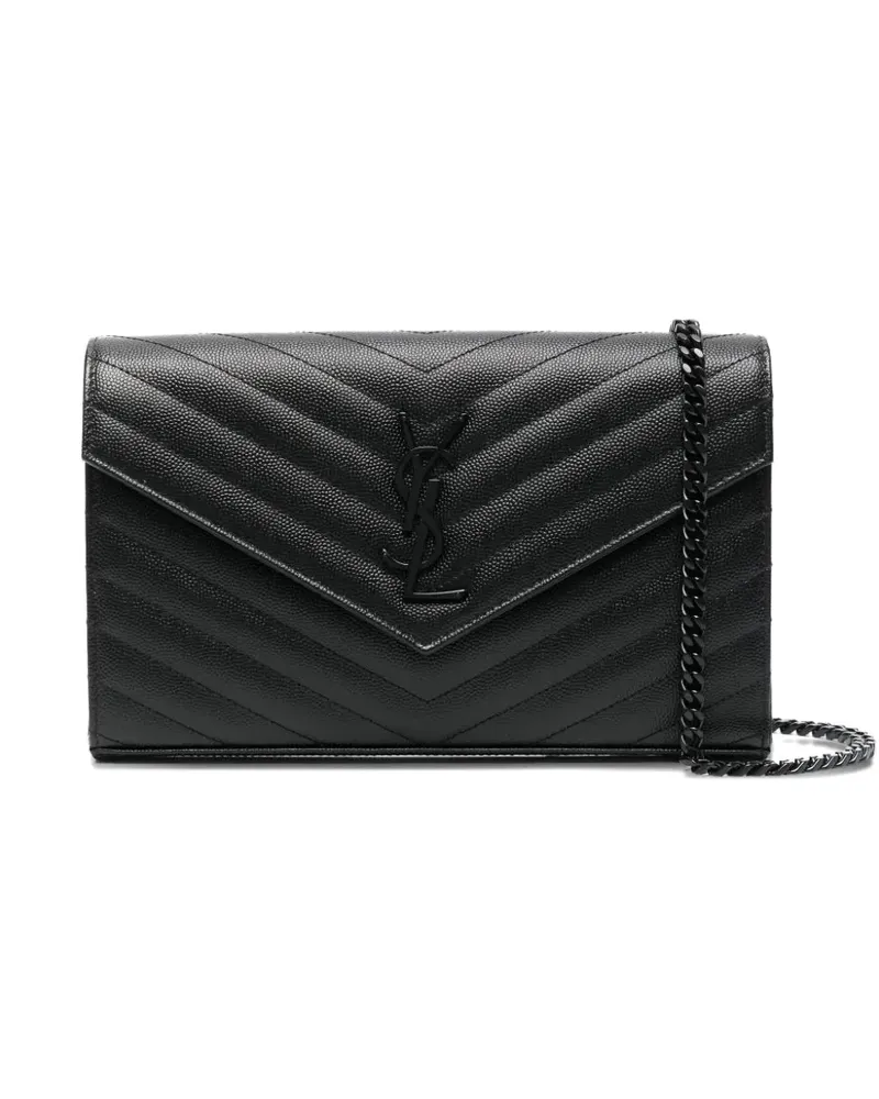 Saint Laurent Classic Cassandre chain quilted-leather clutch - Schwarz Schwarz