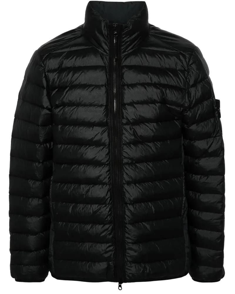 Stone Island Gefütterte Jacke mit Kompass-Logo - Schwarz Schwarz