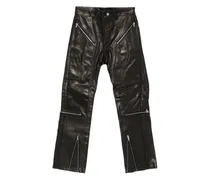 Lederhose mit Reißverschlussdetail - Schwarz
