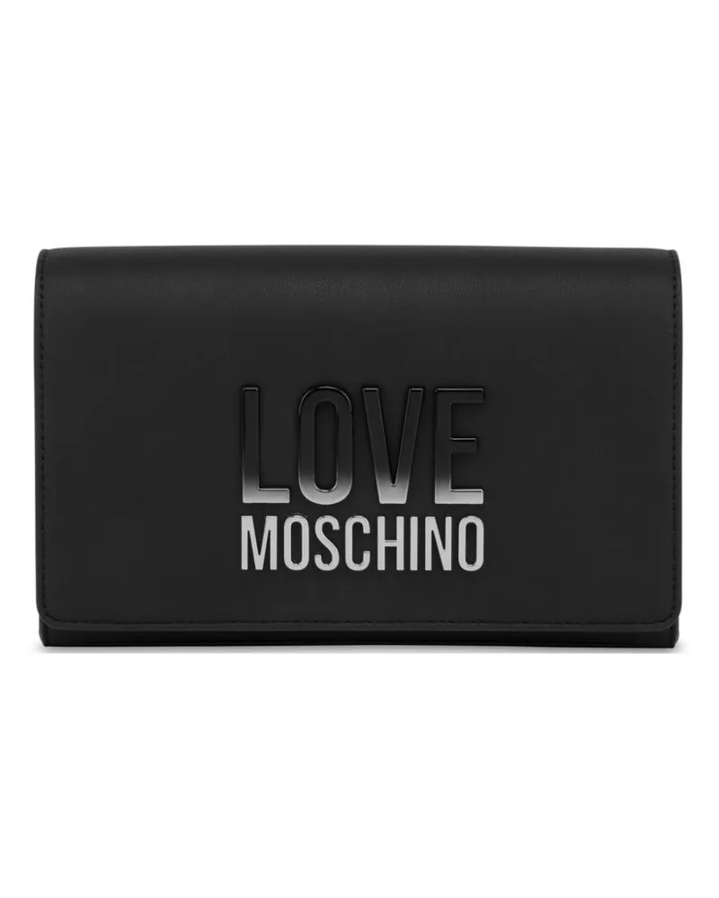Moschino Umhängetasche mit Logo-Schild - Schwarz Schwarz
