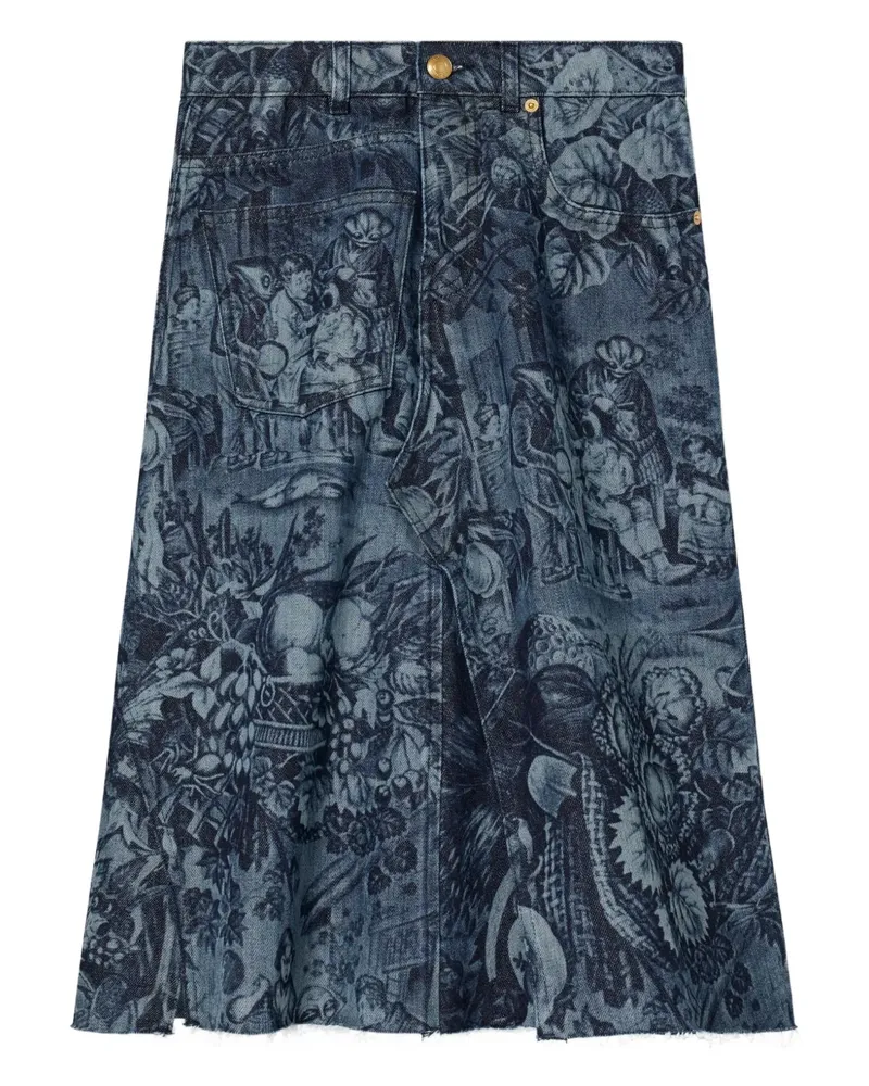 Tory Burch Jeansrock mit Print - Blau Blau