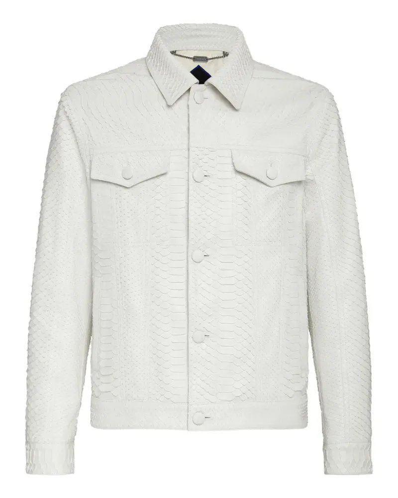 Billionaire snakeskin-effect button-up jacket - Weiß Weiß
