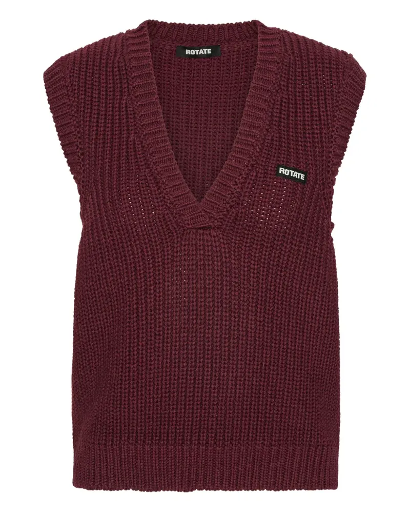 ROTATE Birger Christensen Pullunder mit V-Ausschnitt Rot