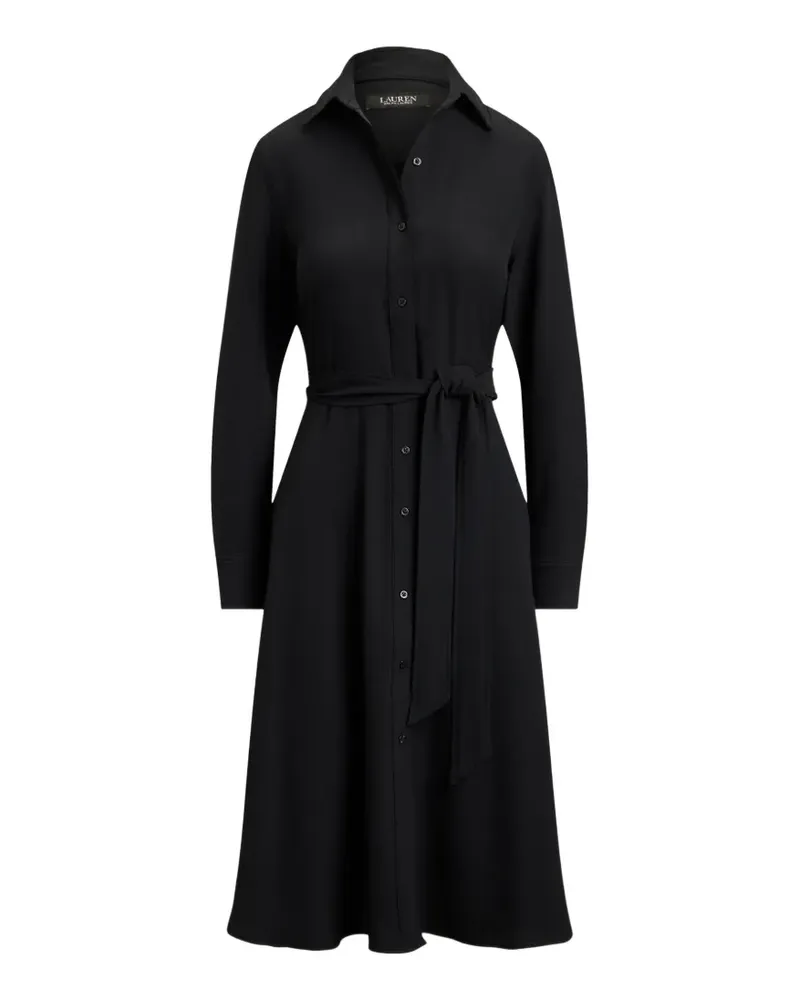 Ralph Lauren Doppelseitiges Georgette-Midikleid mit Gürtel - Schwarz Schwarz