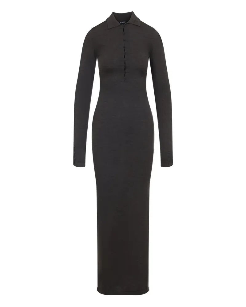 Jacquemus polo-neck button-front maxi dress - Braun Braun