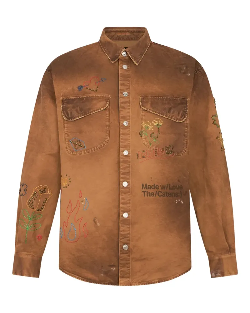 Dsquared2 Handmade Scribbles Hemd - Braun Braun