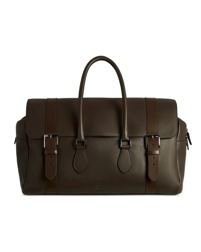 Kiton Reisetasche aus Leder mit Schnallendetail - Braun Braun