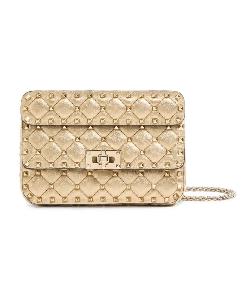 Valentino Garavani Kleine Rockstud Spike Tasche aus laminiertem Nappaleder - Nude Nude