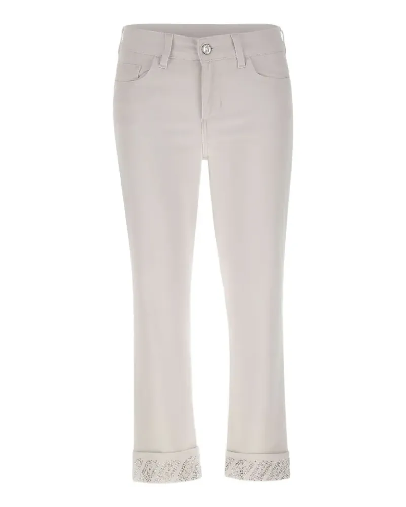 Liu Jo Hose mit Strass-Bündchen - Weiß Weiß