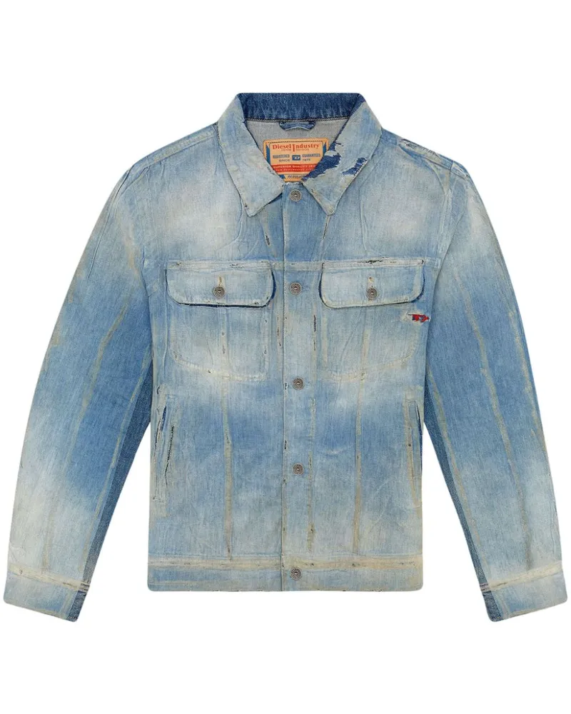 Diesel Jeansjacke in Distressed-Optik - Blau Blau