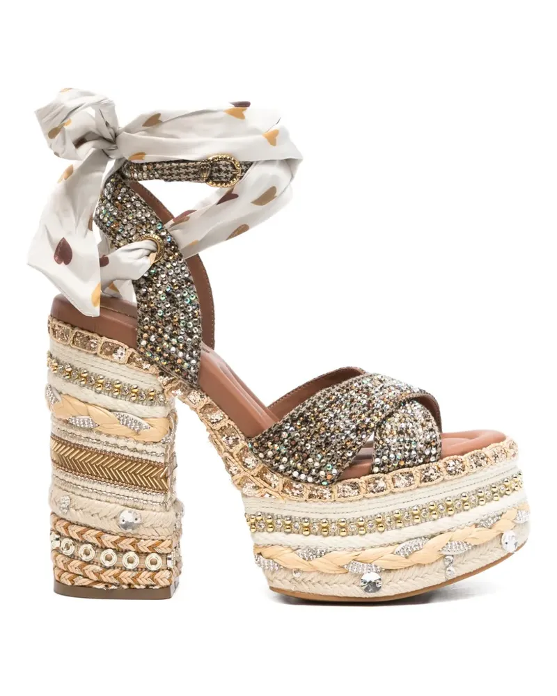 Kurt Geiger embellished platform heeled sandals - Nude Nude