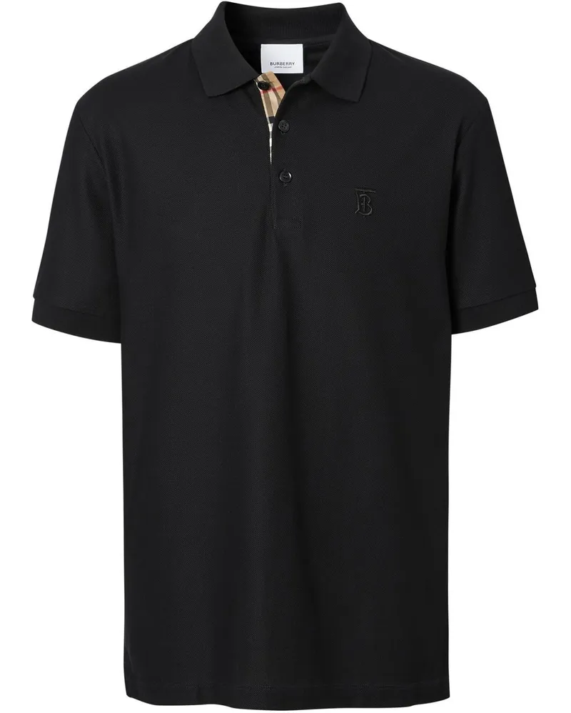 Burberry Pikee-Poloshirt mit Monogramm - Schwarz Schwarz