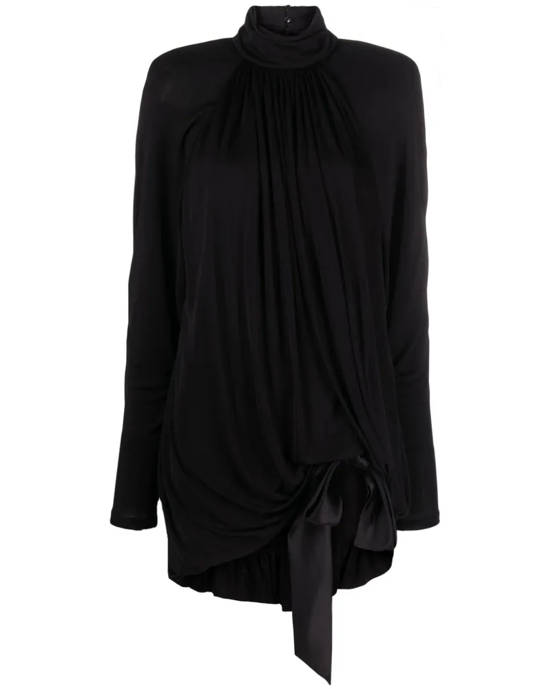 Saint Laurent Minikleid mit Stehkragen - Schwarz Schwarz