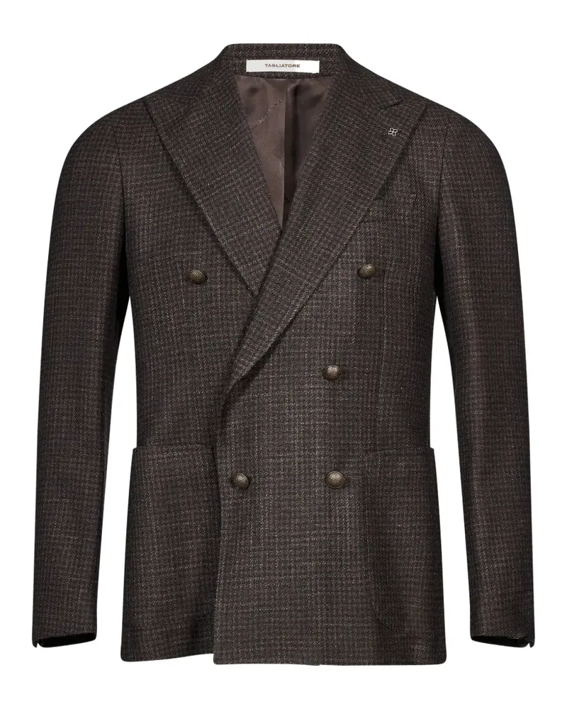 Tagliatore Doppelreihige Jacke mit Mikro-Muster - Braun Braun