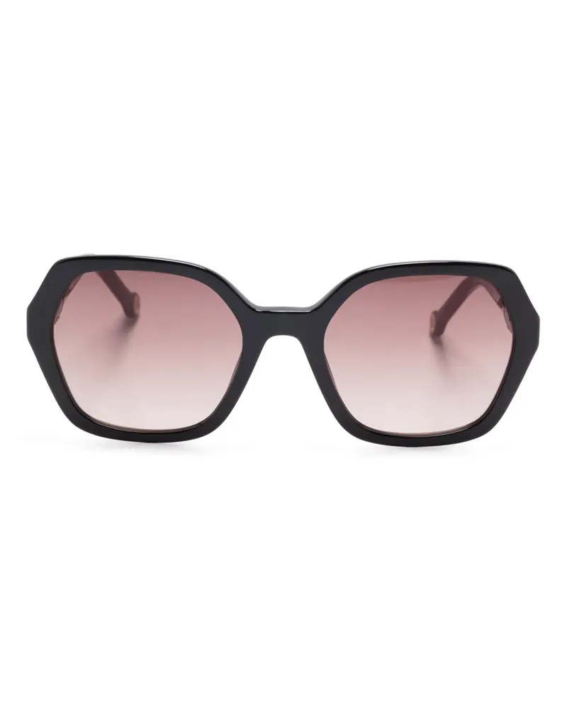 Carolina Herrera New York Sonnenbrille mit sechseckigem Gestell - Schwarz Schwarz