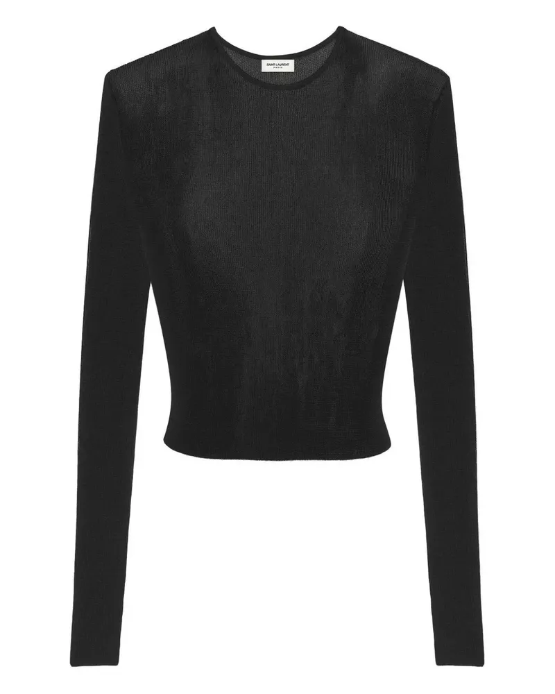 Saint Laurent Strickoberteil mit Rundhalsausschnitt - Schwarz Schwarz