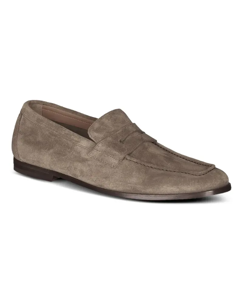Doucal´s suede flat loafers - Nude Nude