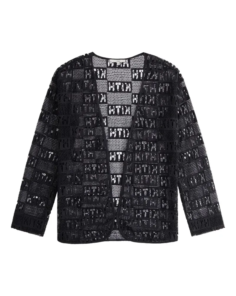KITH Ethan logo-lace cardigan - Schwarz Schwarz