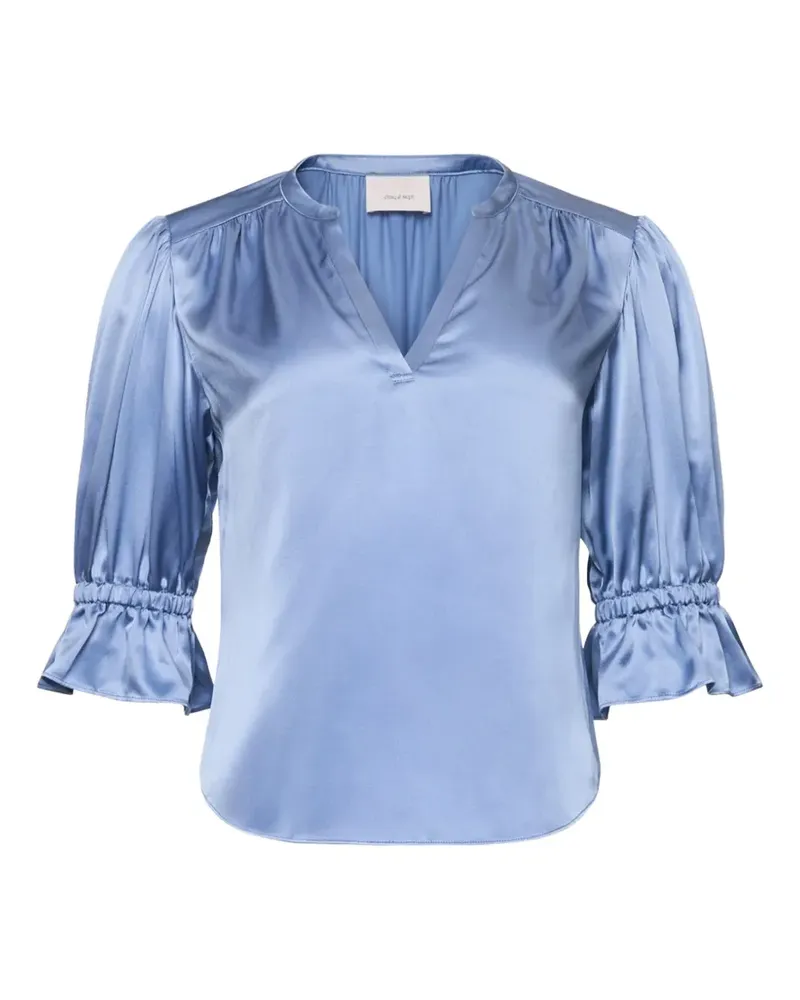 Cinq à Sept Weiley ruffled V-neck top - Blau Blau