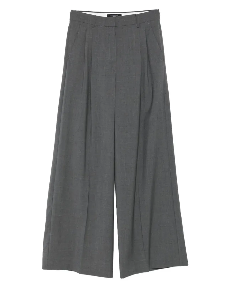 Max Mara Wide-Leg-Hose mit Bundfalten - Grau Grau