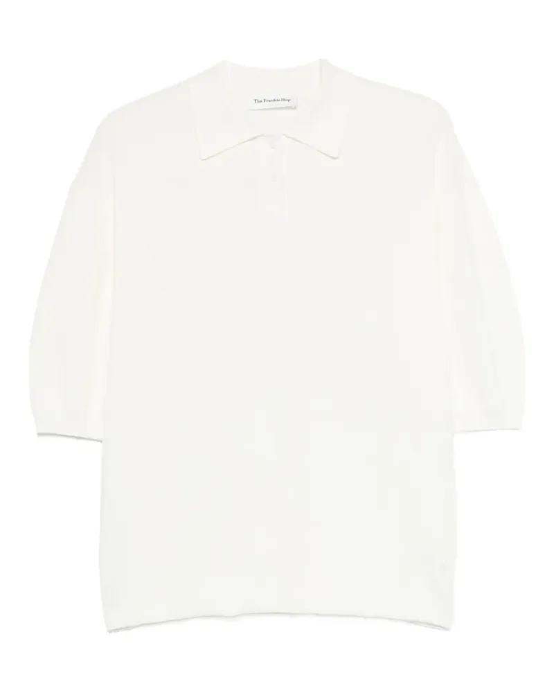 FRANKIE Shop Nola short-sleeve knit polo top - Weiß Weiß