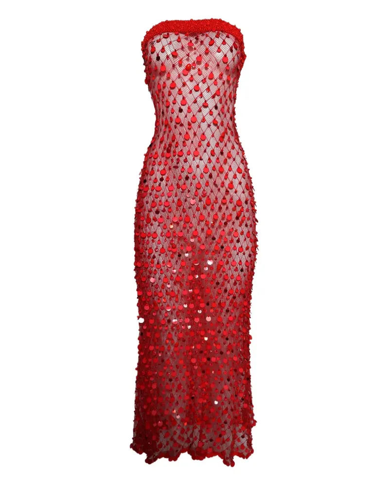 Roberta Einer Midikleid mit Pailletten - Rot Rot