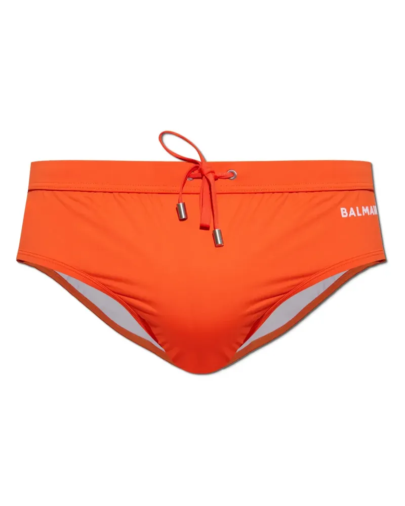 Balmain Badehose mit Logo-Print - Orange Orange