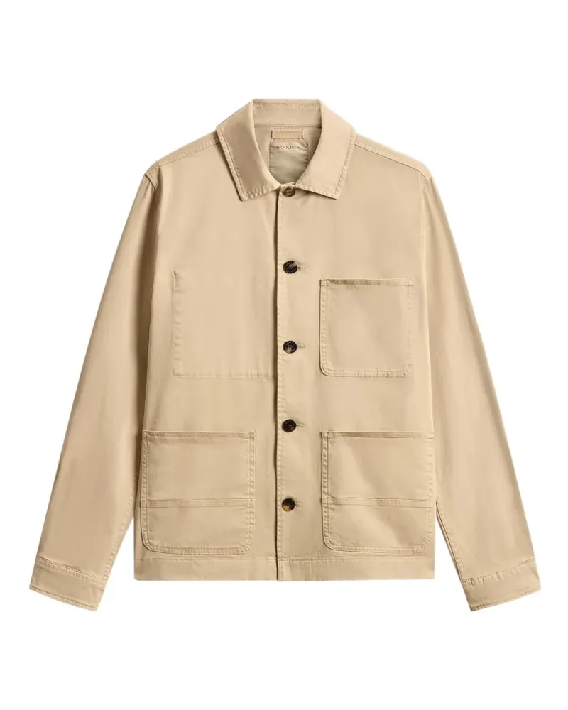 Woolrich Chore garment-dyed cotton overshirt - Nude Nude