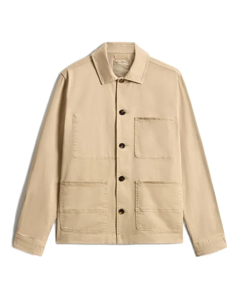 Woolrich Chore garment-dyed cotton overshirt - Nude Nude