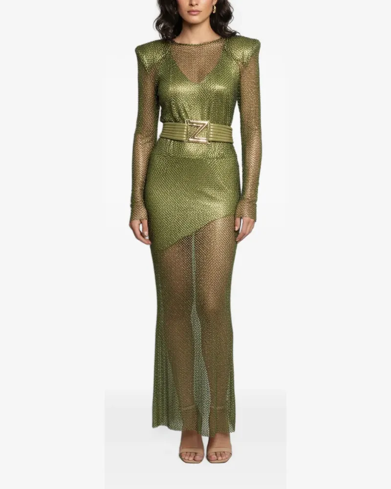 Zhivago rhinestone embellished belted maxi dress - Grün Grün