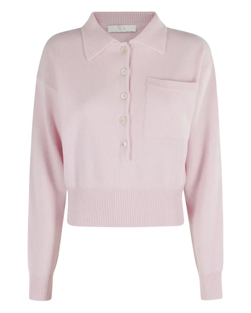 TELA Pullover mit Polokragen - Rosa Rosa