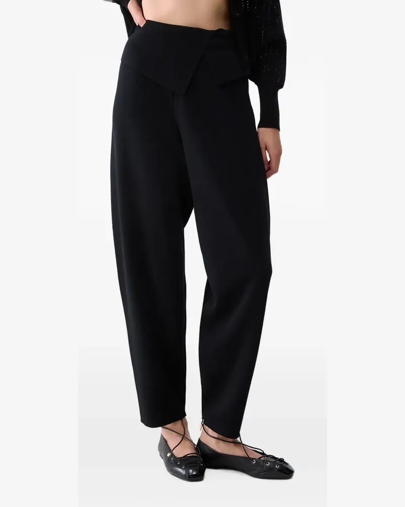 Liu Jo fold-over waist knit trousers - Schwarz Schwarz