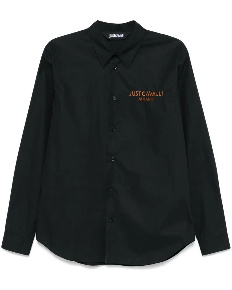 Just Cavalli Hemd mit Logo-Stickerei - Schwarz Schwarz