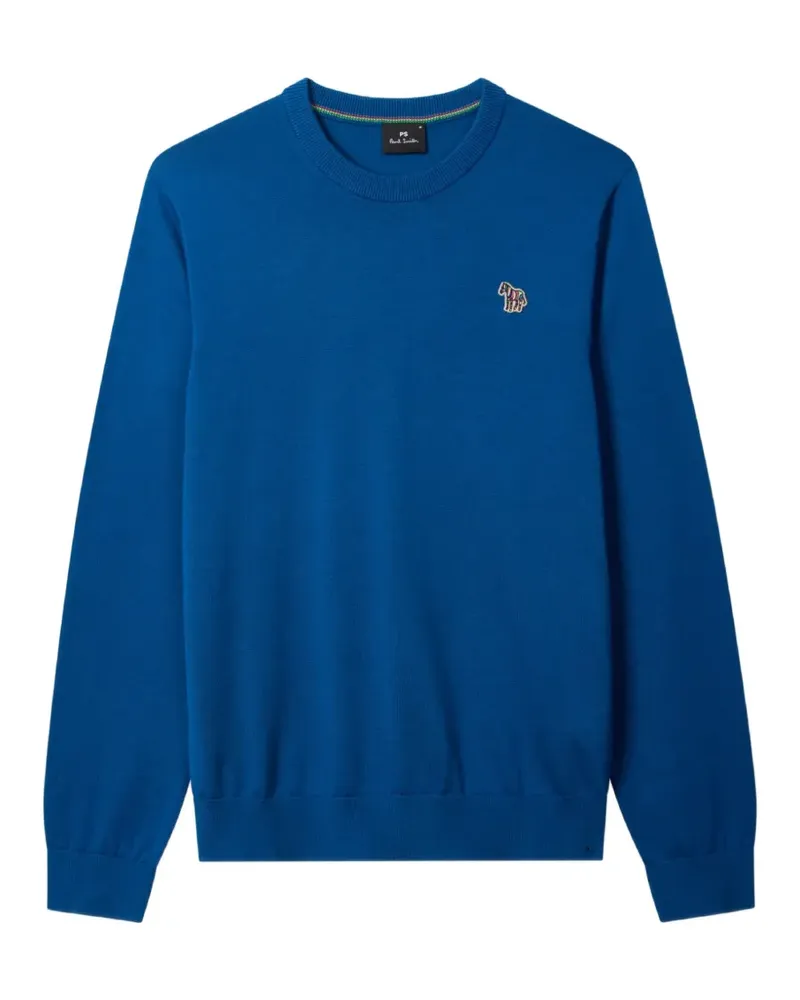 Paul Smith zebra-motif crew-neck jumper - Blau Blau