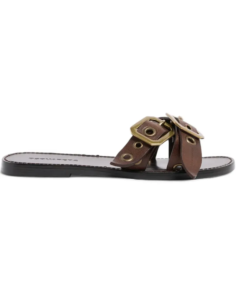 Dsquared2 Flache Sandalen mit Ösen - Braun Braun