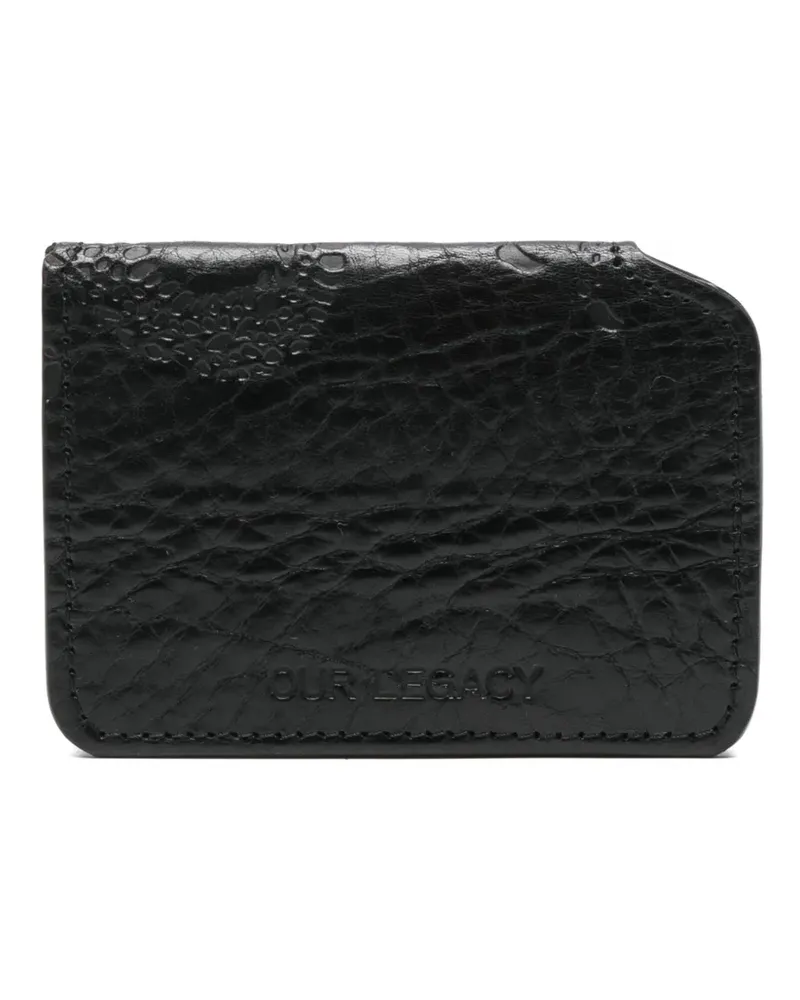 Our Legacy debossed card holder - Schwarz Schwarz